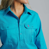 Cleland Aqua Work Shirts