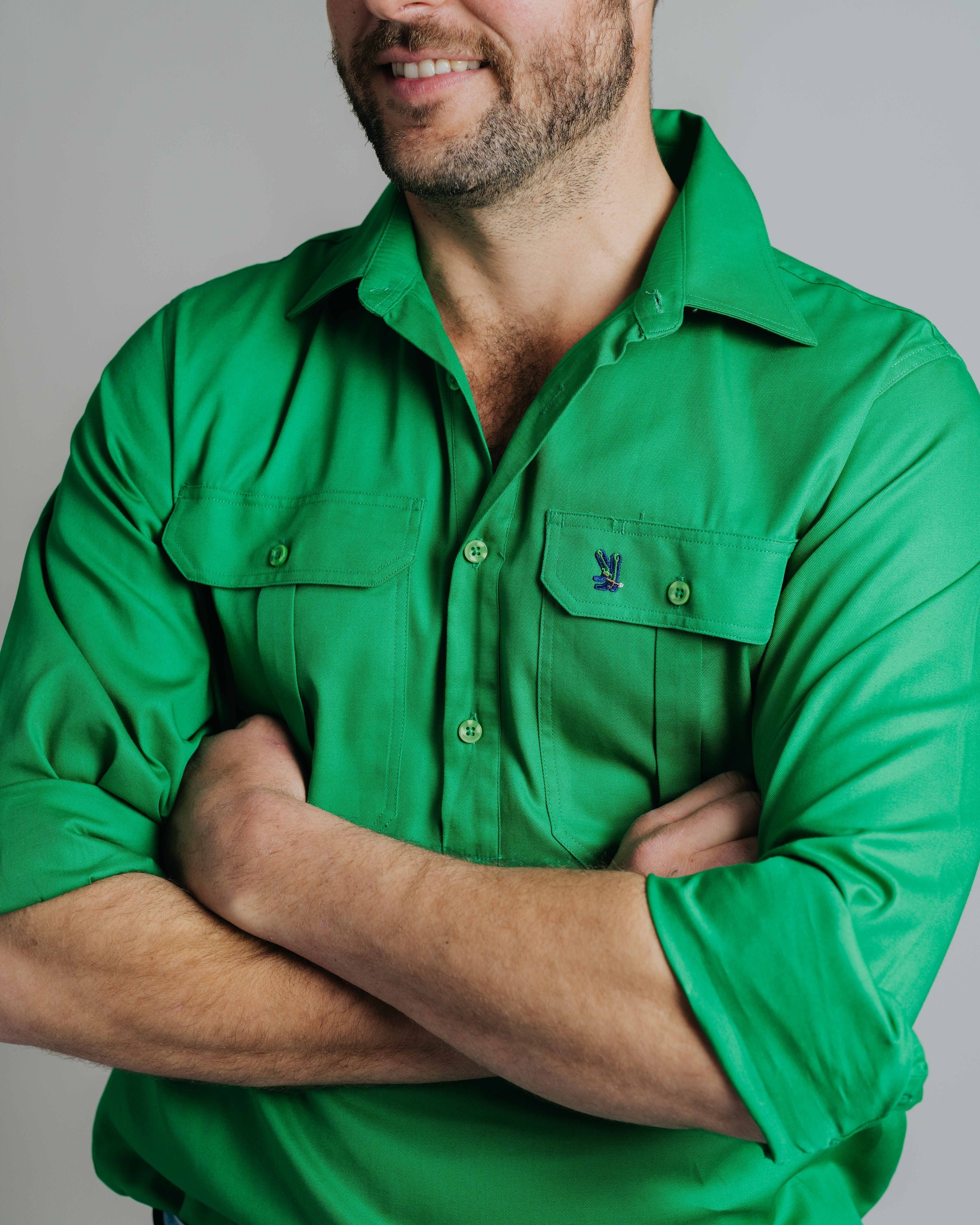 Cleland Green Work Shirt