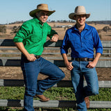 Cleland Green Work Shirt - Mid Weight