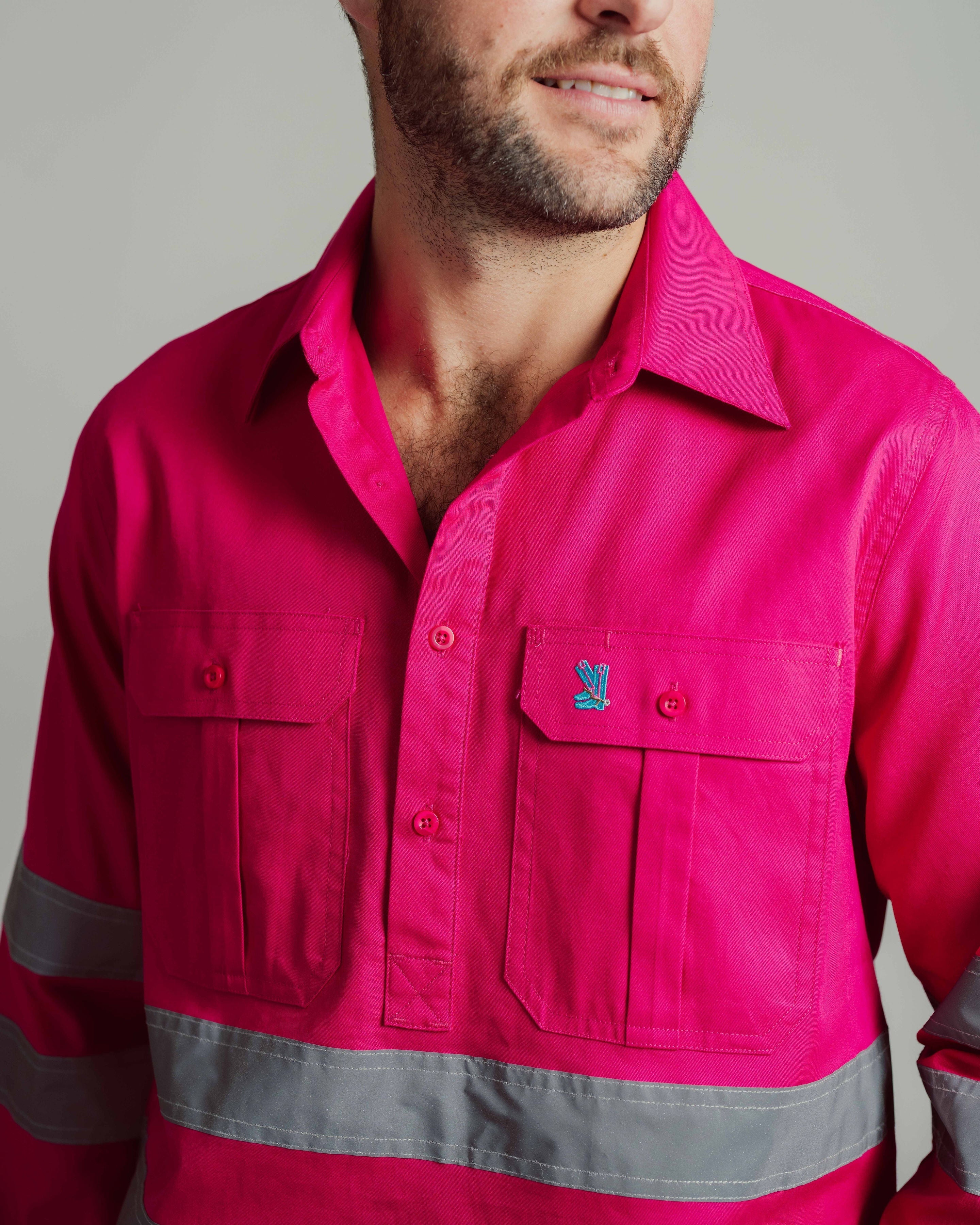 Cleland Hi Vis Fuchsia Work Shirt