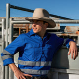 Cleland Hi Vis Jacaranda Work Shirt