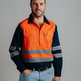 Cleland Hi Vis Orange Work Shirt