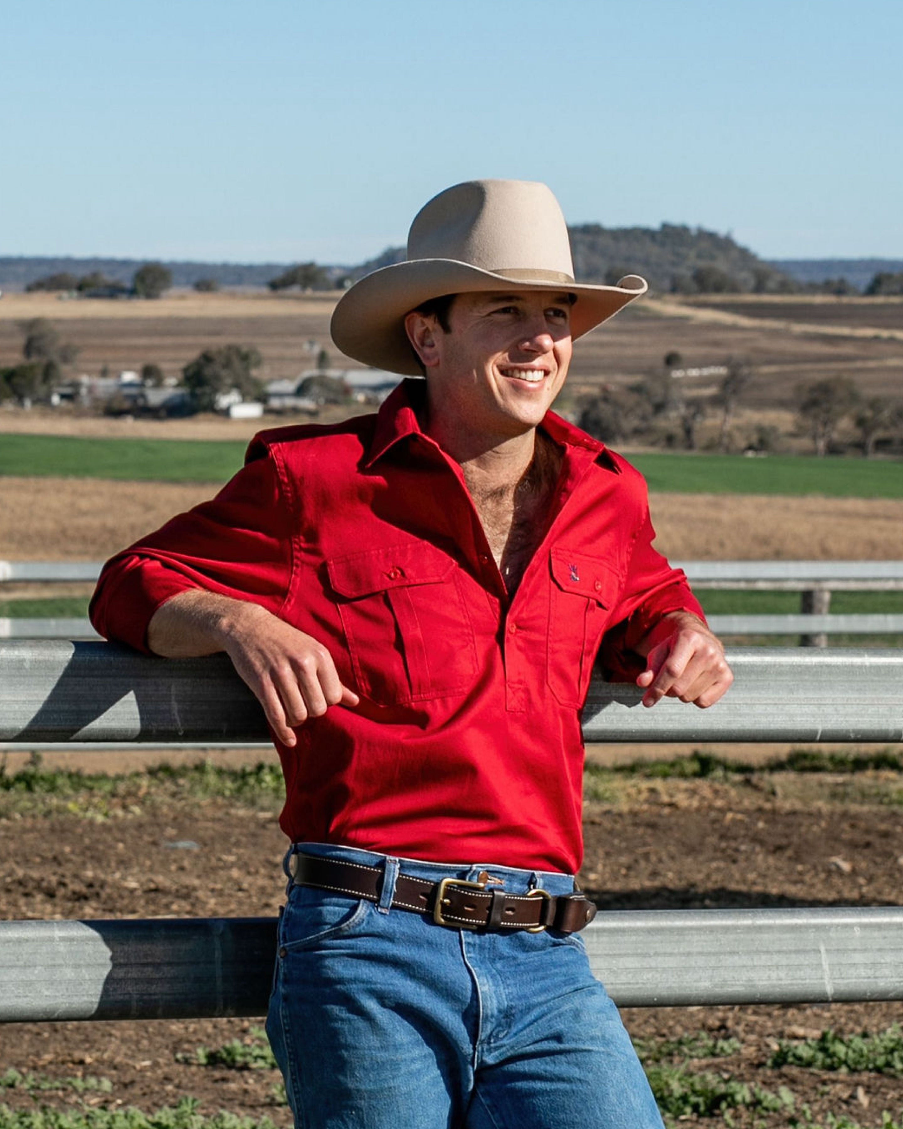 Cleland Red Work Shirt - Mid Weight