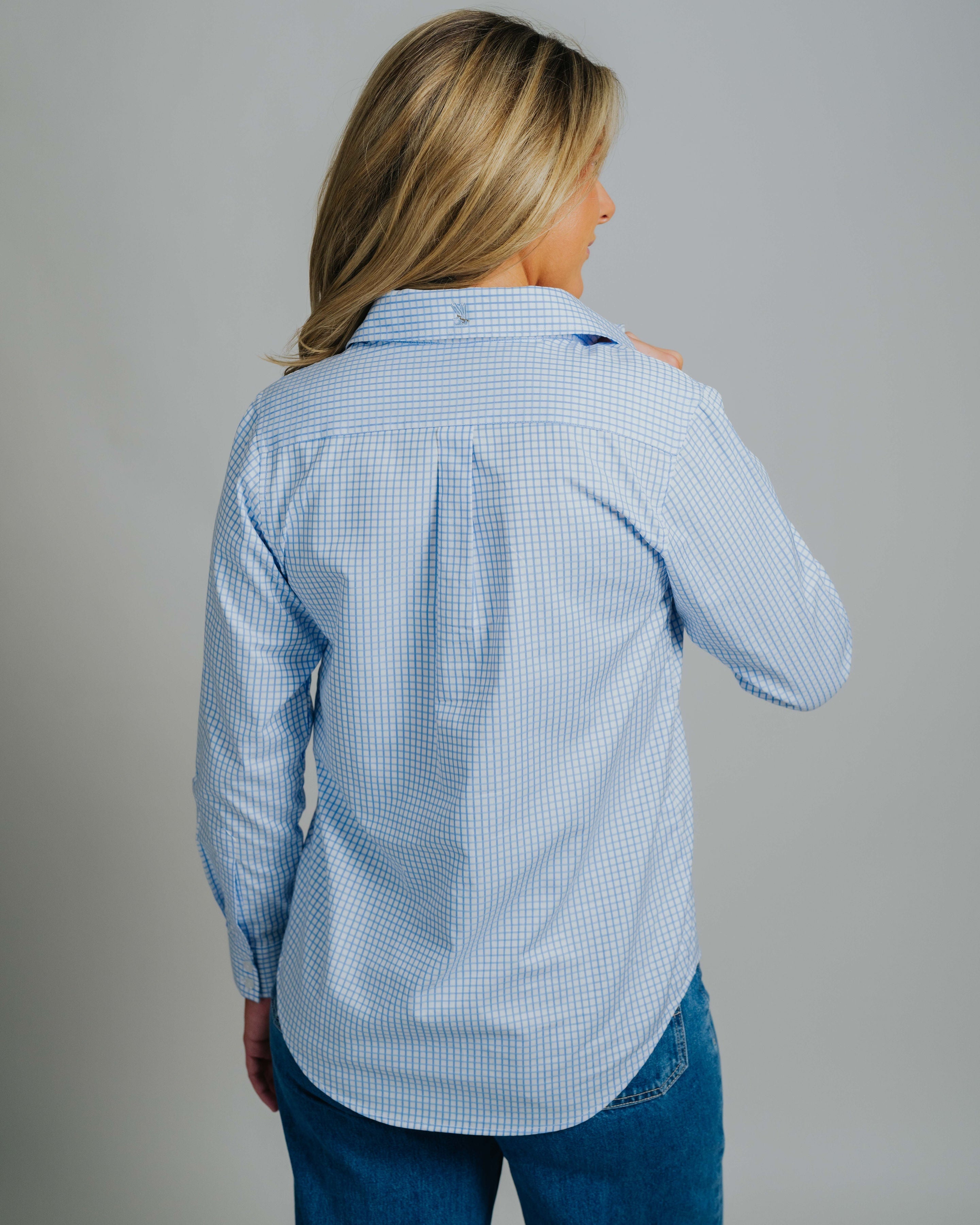 Coco Fine Blue Check Relaxed Fit Shirt