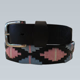 Designer Belt - Aqua/Pink Saddle Leather