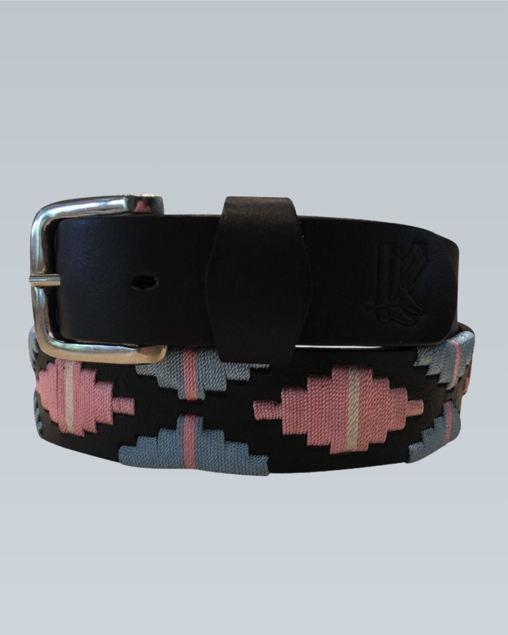 Designer Belt - Aqua/Pink Saddle Leather
