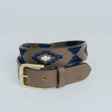 Designer Belt - Navy/White Leather