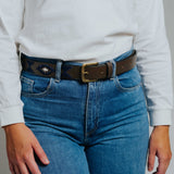 Designer Belt - Navy/White Leather