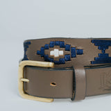 Designer Belt - Navy/White Leather