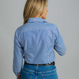 Elly J-Navy Stripe Pink Trim