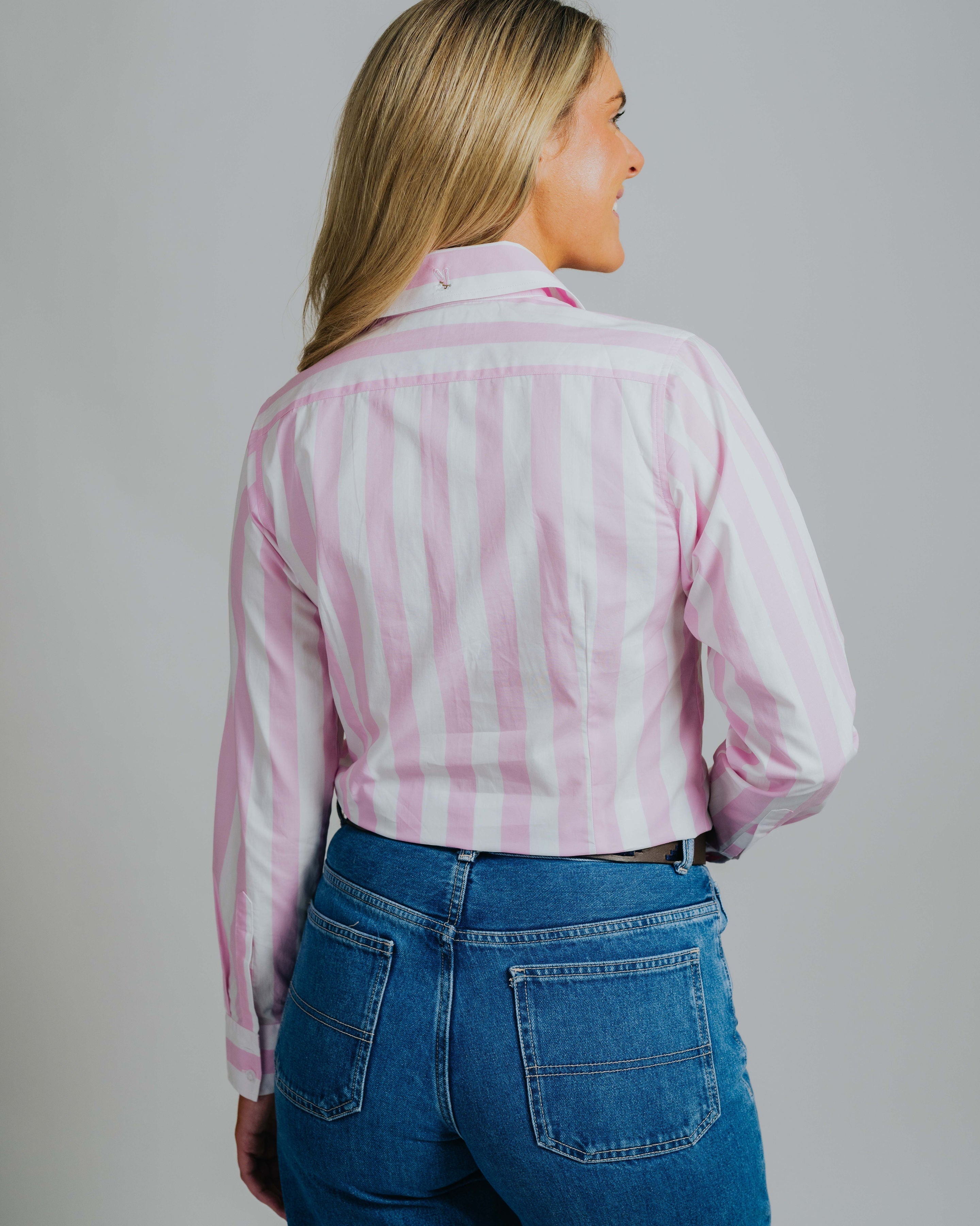 Elly M-Pink/White Stripe