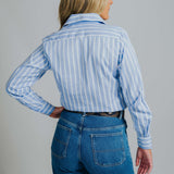 Elly O-Wide Blue Stripe