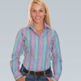 Elly R1-Red/Navy/Green Stripe