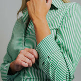 Elly T-Green/White Stripe