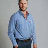 Gournama F-Navy Stripe/Red Check Trim