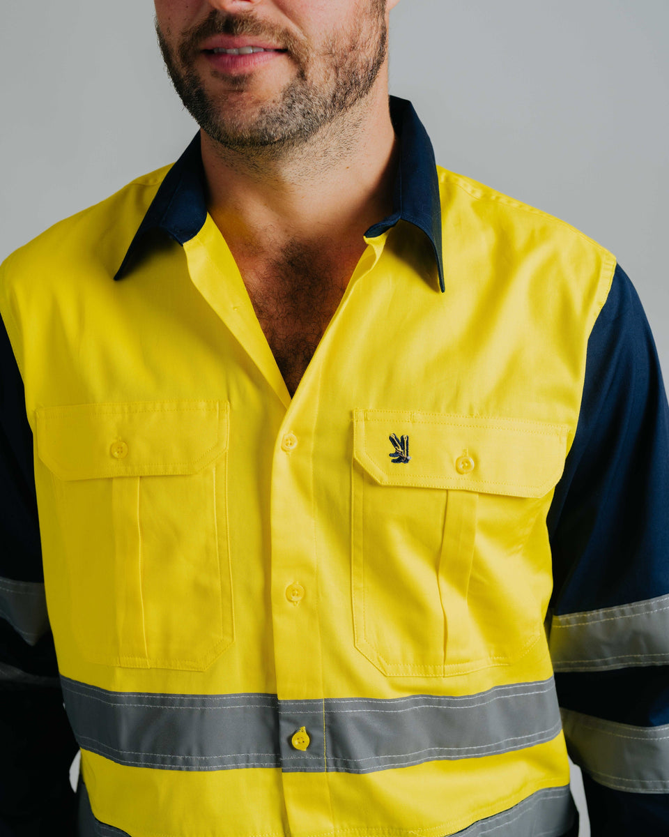 Button Logo Taping Work Shirt Supreme Logo Taping Work Shirt White - Main Image