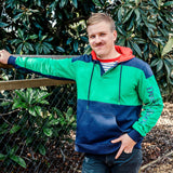 Green/Navy Block Hoodie