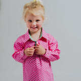 Kids W-Fuchsia Spot/Green Check Trim