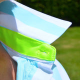 Ladies Cleland Aqua Stripe - Yellow Trim