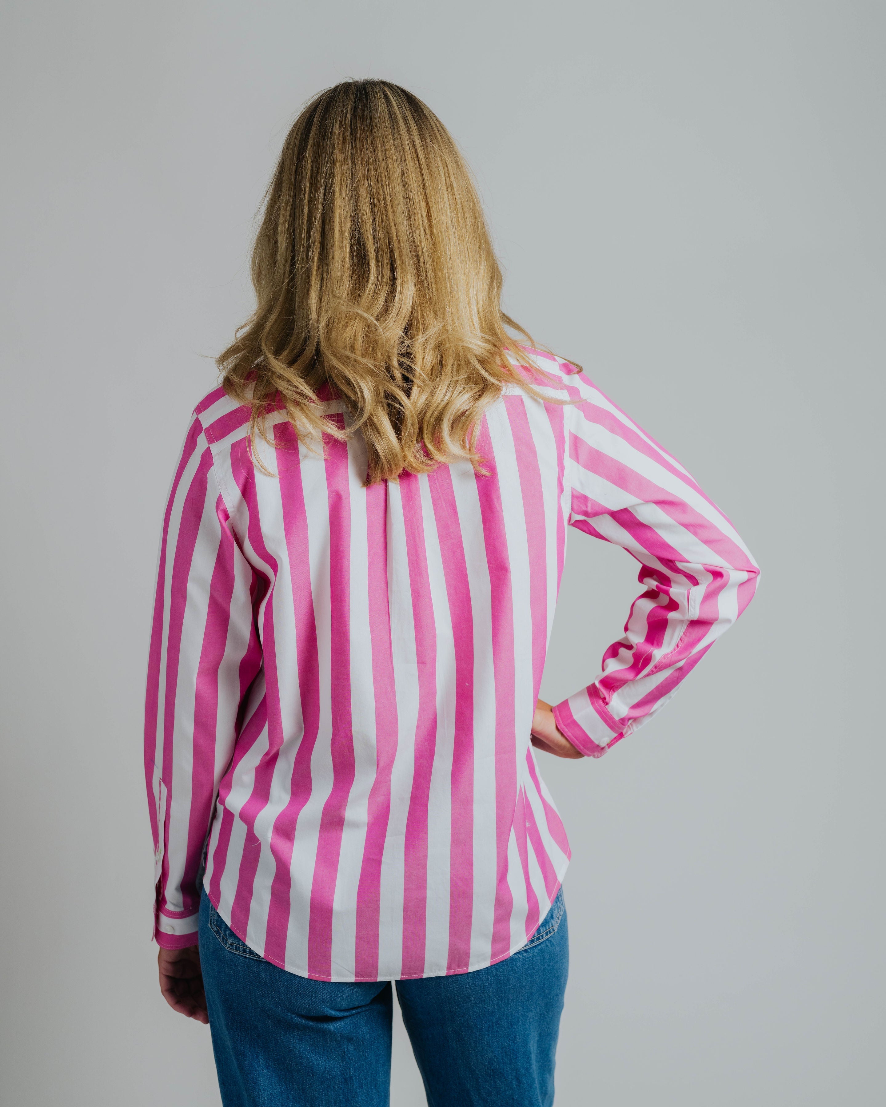 Ladies Cleland - Fuchsia Stripe - Ribbon Trim