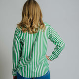 Ladies Cleland - Green Stripe - Ribbon Trim