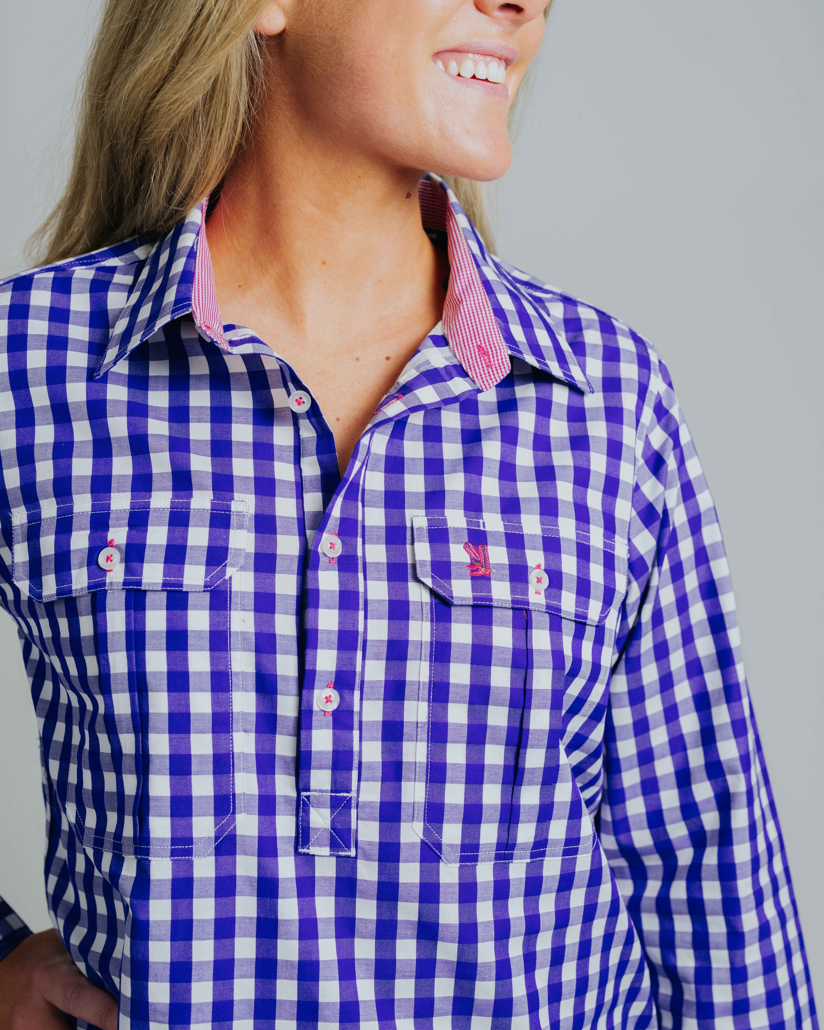 Ladies Cleland - Navy Check