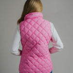 Ladies Vest - Fuchsia/White Gingham