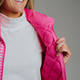 Ladies Vest - Fuchsia/White Gingham