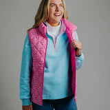 Ladies Vest - Fuchsia/White Gingham