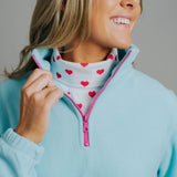 Polar Fleece - Aqua/Hot Pink