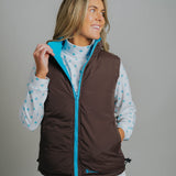 Reversible Vest - Aqua/Chocolate