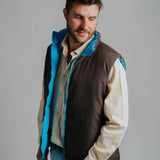Reversible Vest - Aqua/Chocolate