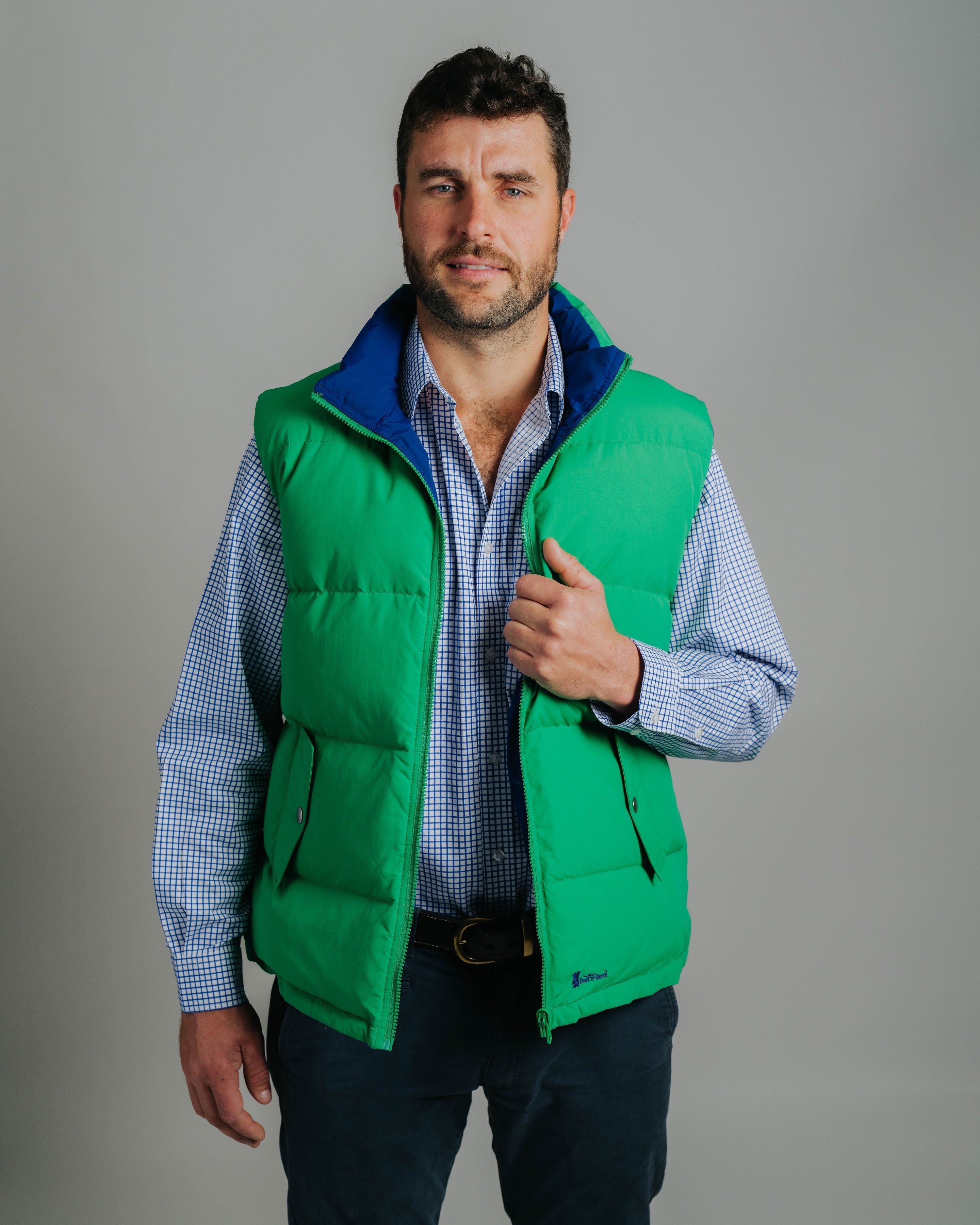 Reversible Vest - Green/Cobalt
