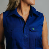 Sleeveless Cobalt Work Shirt