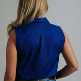 Sleeveless Cobalt Work Shirt