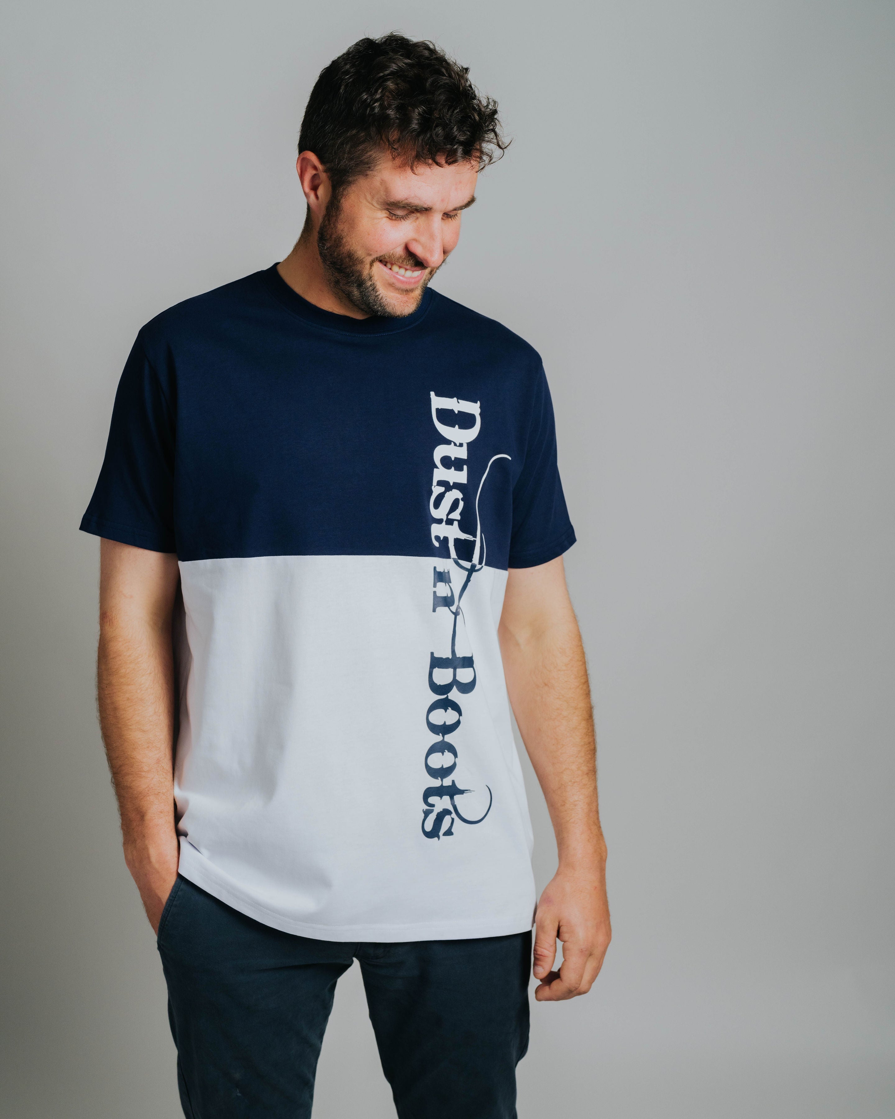 T-shirt - Navy/White Block