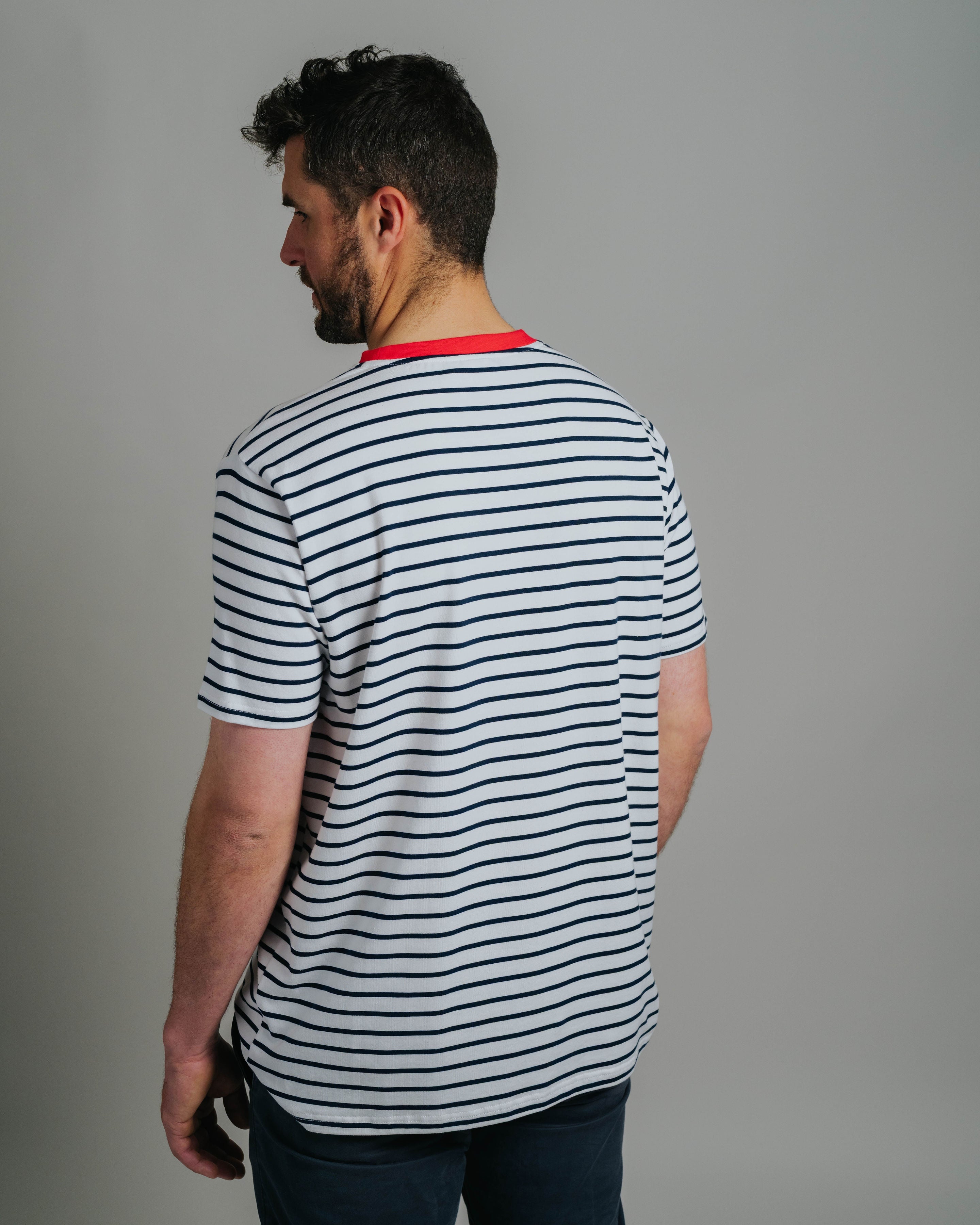 T-shirt - Navy/White Stripe