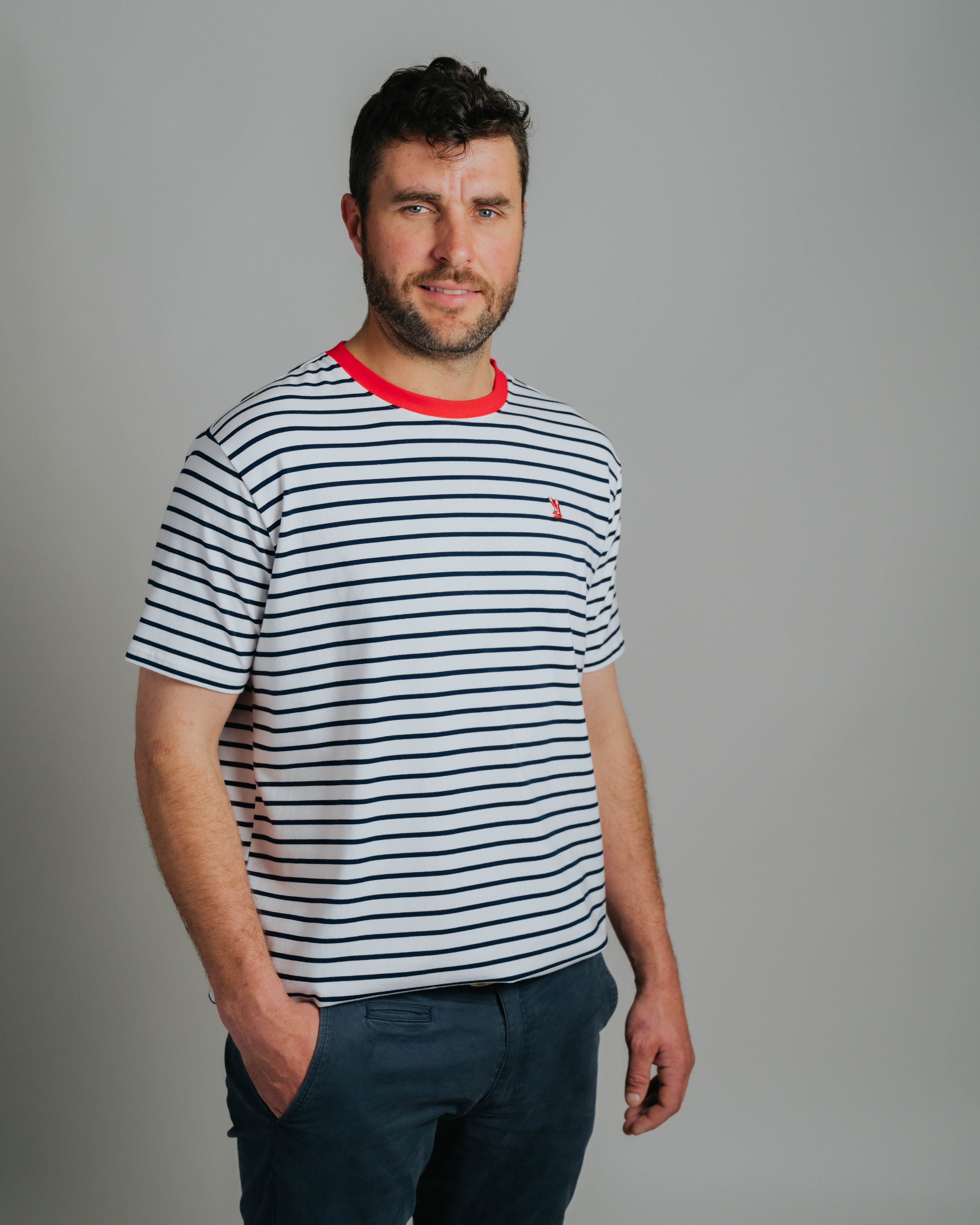 T-shirt - Navy/White Stripe