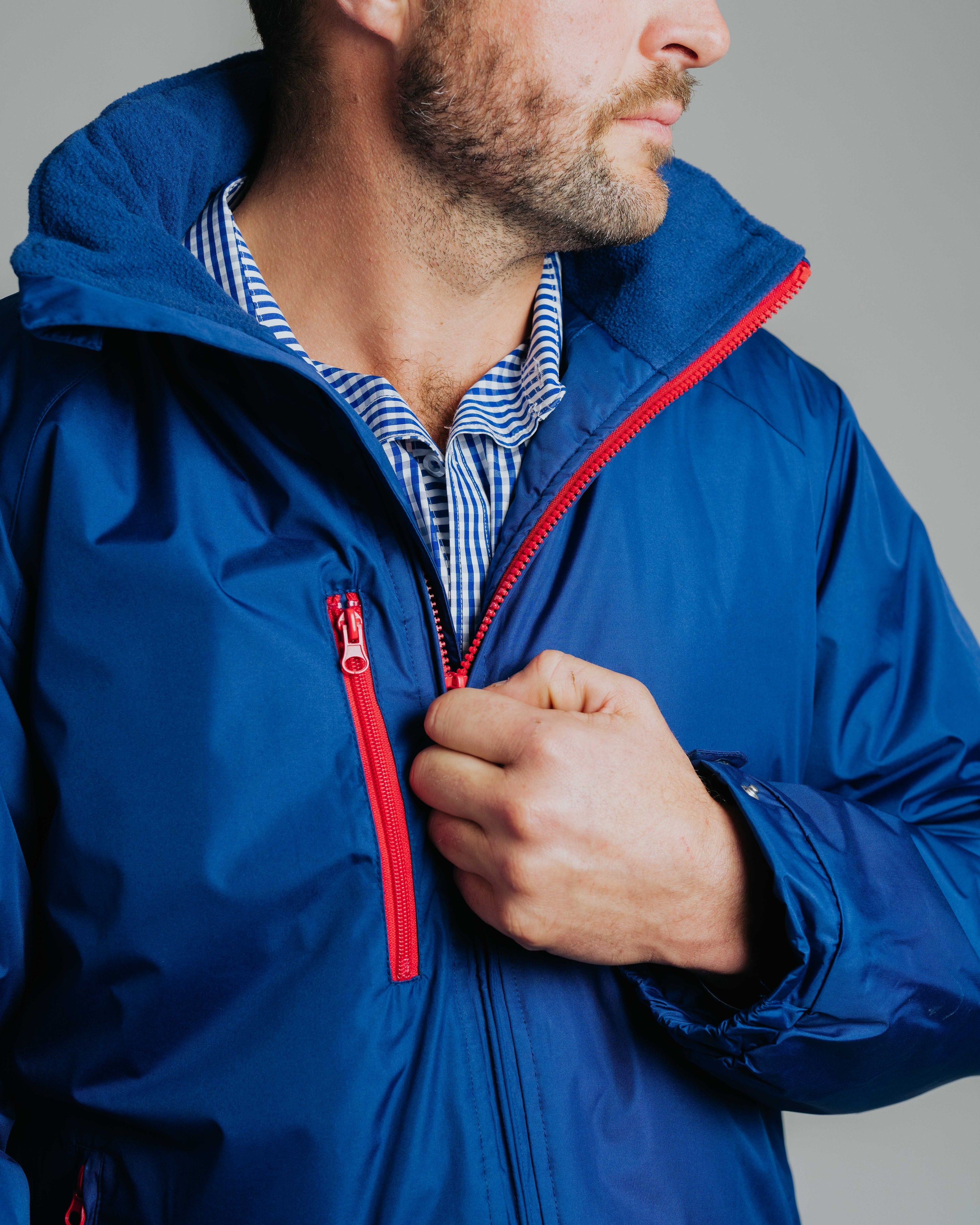 Unisex Coat - Cobalt/Red