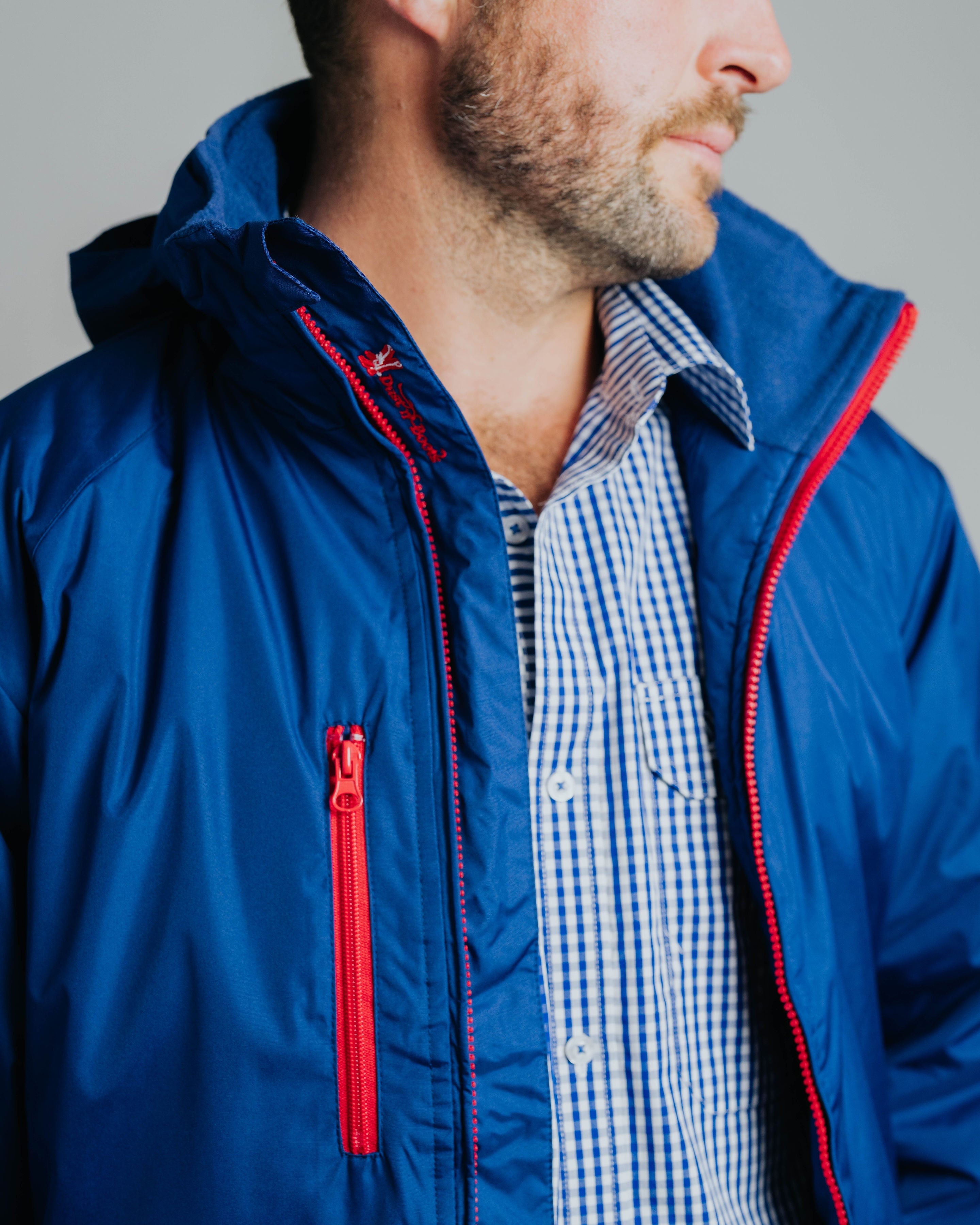 Unisex Coat - Cobalt/Red