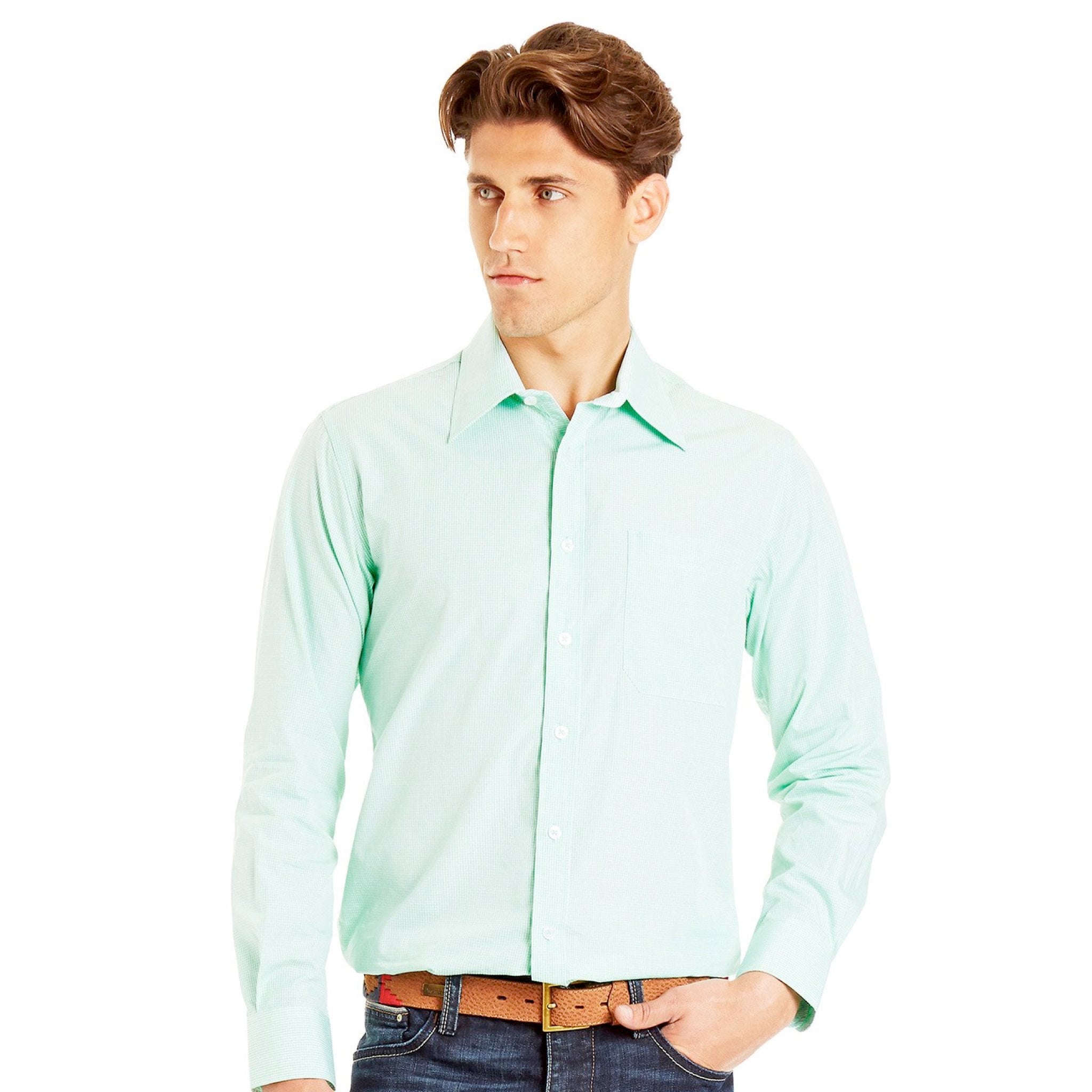 Green on sale dress shirts