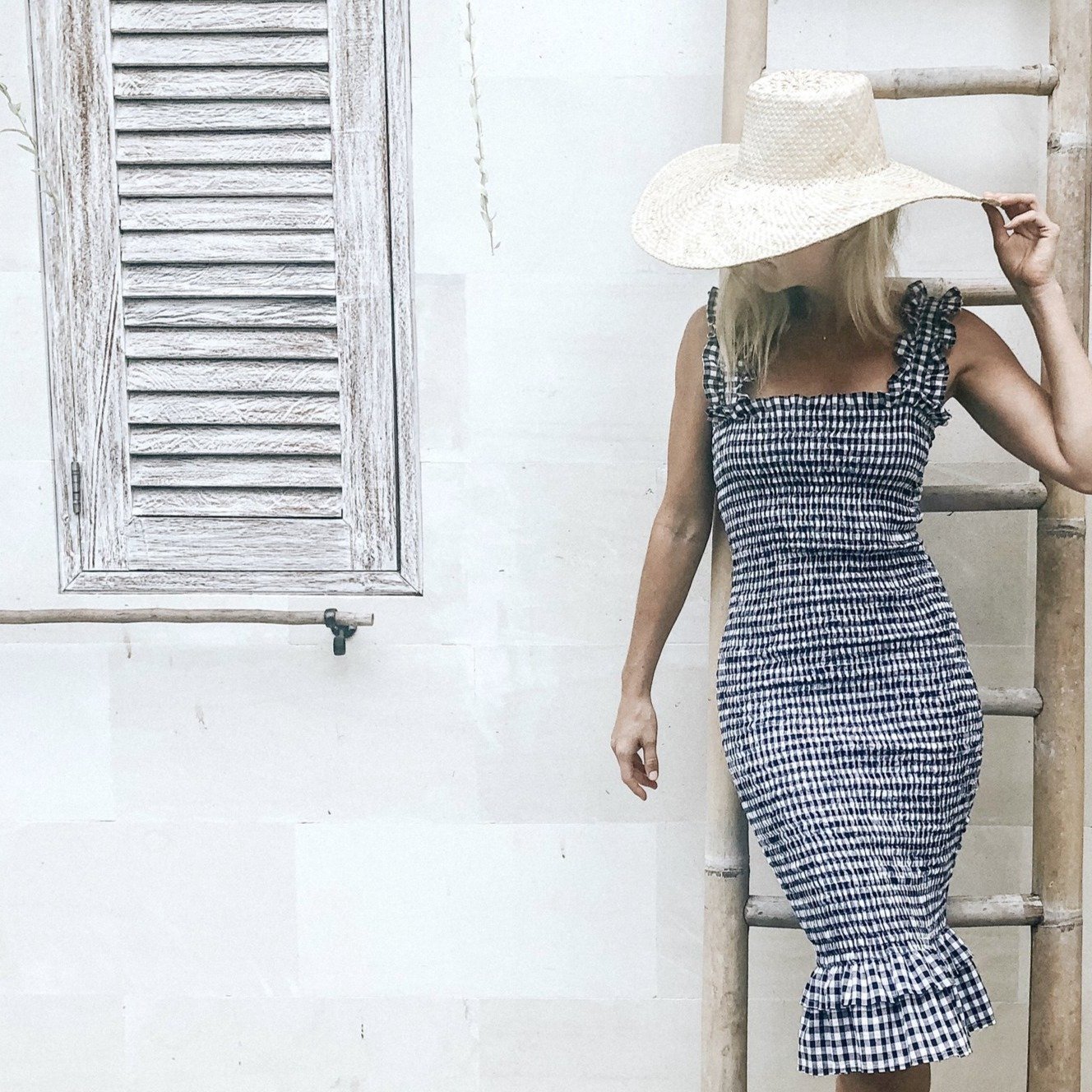 Eva Dress - Navy Gingham