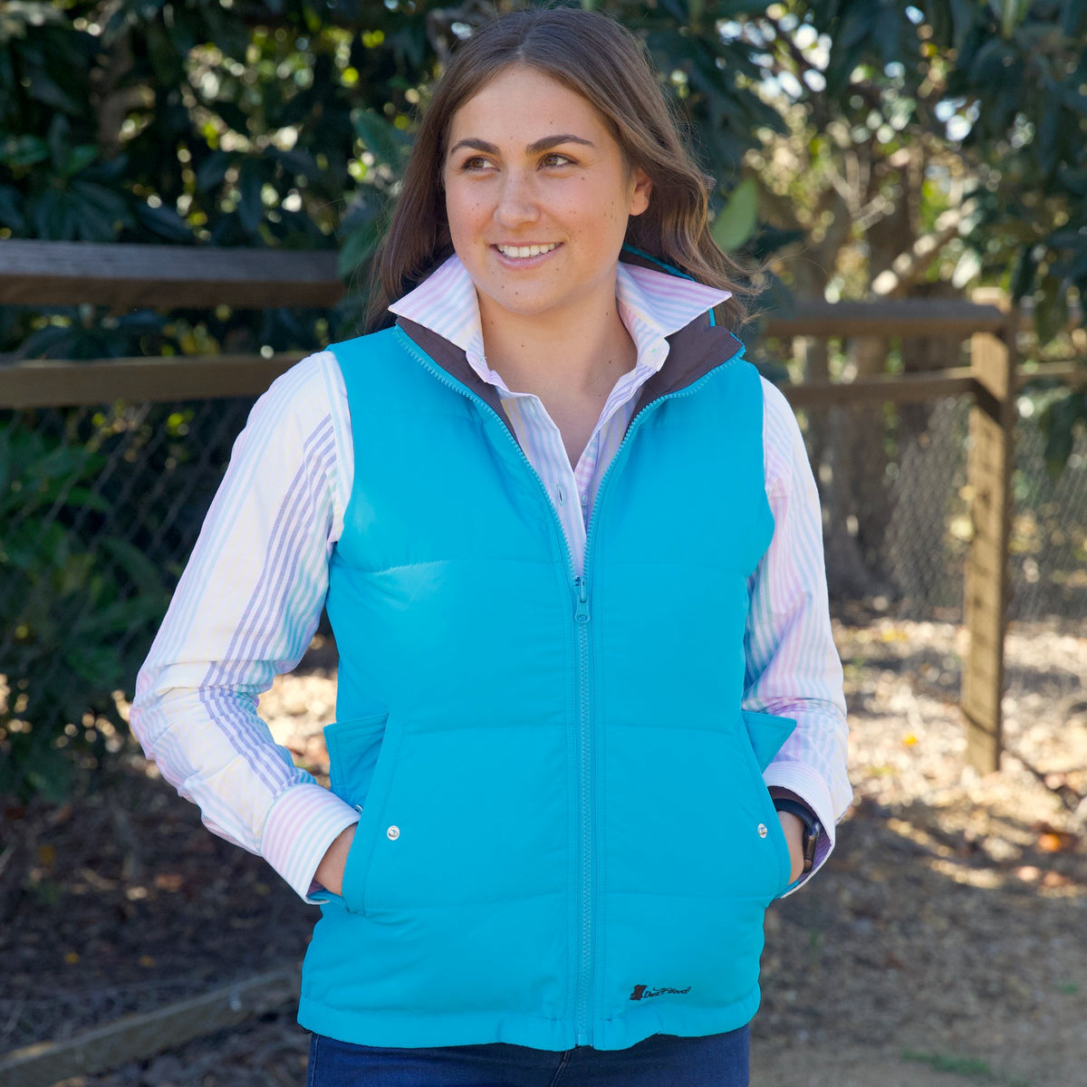 Turquoise puffer vest sale