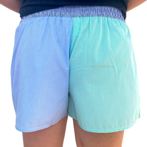 Ladies Boxer Shorts Mini Gingham Multi-colour