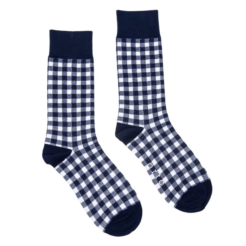 Navy Gingham - Socks