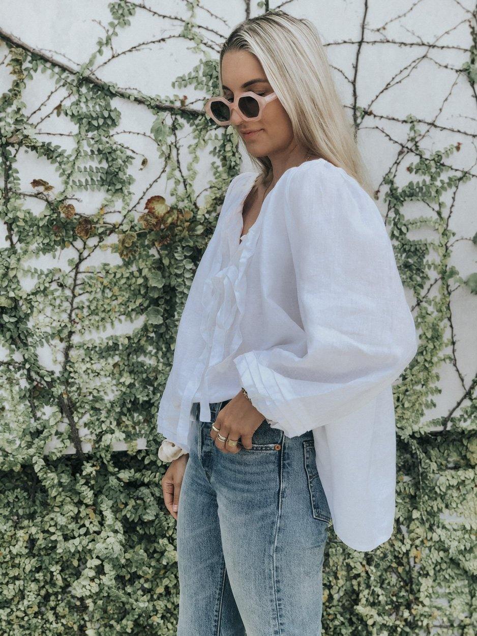 Sammie Smock - White Linen