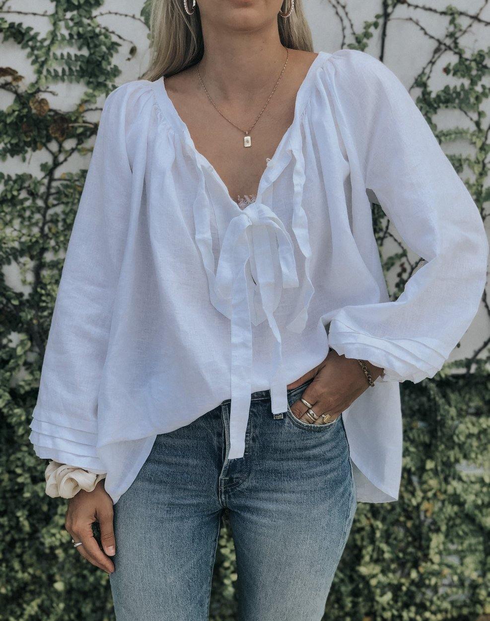 Sammie Smock - White Linen