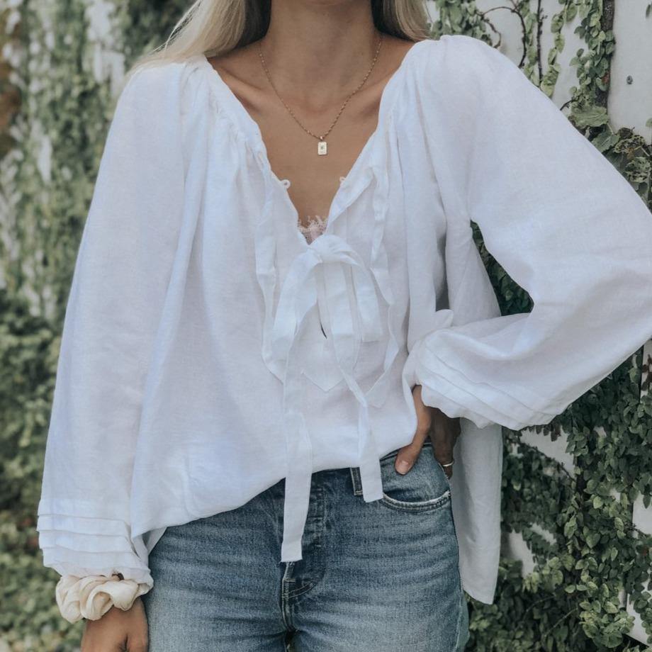 Sammie Smock - White Linen