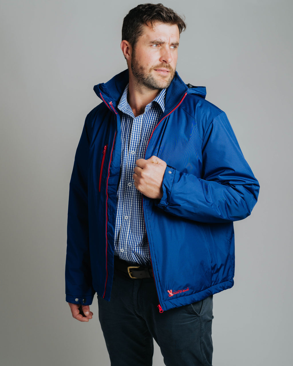 Unisex Coat - Cobalt/Red