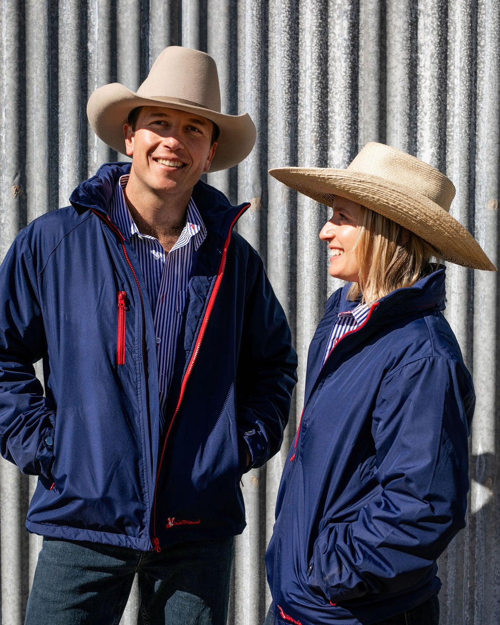 Unisex Coat - Cobalt/Red